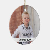 クリスマスのオーナメントに写真および文字を加えて下さい セラミックオーナメント (右)