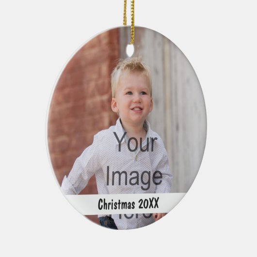 クリスマスのオーナメントに写真および文字を加えて下さい セラミックオーナメント (右)