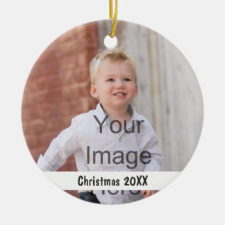 クリスマスのオーナメントに写真および文字を加えて下さい セラミックオーナメント
