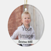 クリスマスのオーナメントに写真および文字を加えて下さい セラミックオーナメント (左)