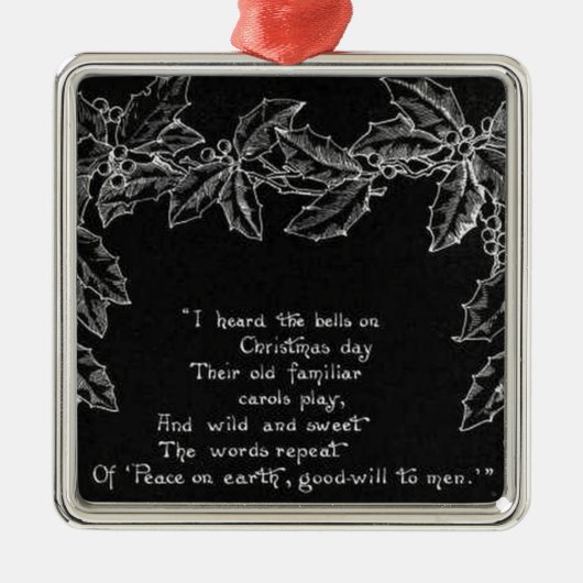 クリスマスのオーナメントに鐘が鳴った メタルオーナメント (正面)