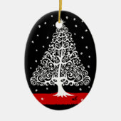 クリスマスのオーナメントのためのスカル セラミックオーナメント (正面)