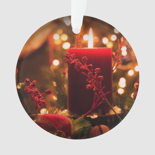 クリスマスのオーナメントのアクリルの円形によってつけられる蝋燭 オーナメント (正面)