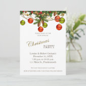 クリスマスのオーナメントのパーティの招待状 招待状 (スタンド正面)