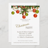 クリスマスのオーナメントのパーティの招待状 招待状 (正面/裏面)