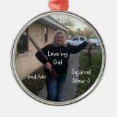 クリスマスのオーナメントのリスのシチューは写真を加えます メタルオーナメント (正面)