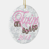 クリスマスのオーナメントの上のお母さんの双生児の期待 セラミックオーナメント (右)