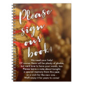 クリスマスのオーナメントの写真の休日のパーティの来客名簿 ノートブック (正面)