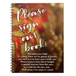 クリスマスのオーナメントの写真の休日のパーティの来客名簿 ノートブック