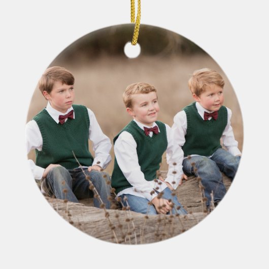 クリスマスのオーナメントの写真の前部およびメッセージの背部 セラミックオーナメント (正面)