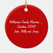 クリスマスのオーナメントの写真の前部およびメッセージの背部 セラミックオーナメント (裏面)
