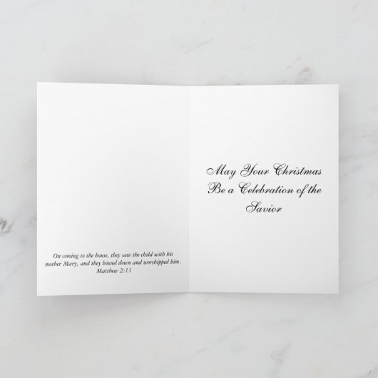 クリスマスのオーナメントの出生のイエス・キリストの誕生 シーズンカード (内部)