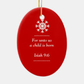 クリスマスのオーナメントの出生Scence セラミックオーナメント (裏面)