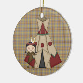 クリスマスのオーナメントの原産のアメリカインディアンの女の子 セラミックオーナメント (左)