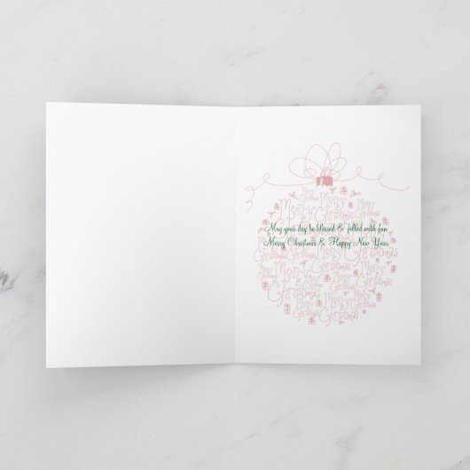 クリスマスのオーナメントの挨拶状 シーズンカード (内部)