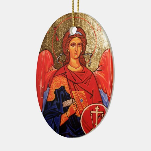 クリスマスのオーナメントの神聖な大天使ミハエル セラミックオーナメント (左)