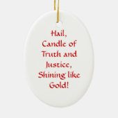 クリスマスのオーナメントの神聖な大天使ミハエル セラミックオーナメント (裏面)