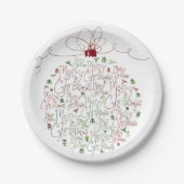 クリスマスのオーナメントの紙皿 ペーパープレート (正面)