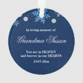 クリスマスのオーナメントの記念の祖母の雪片 オーナメント (裏面)