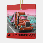 クリスマスのオーナメントの貨物トラック セラミックオーナメント (左)