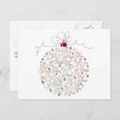 クリスマスのオーナメントの郵便はがき シーズンポストカード (正面/裏面)