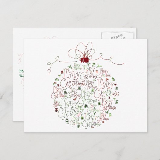 クリスマスのオーナメントの郵便はがき シーズンポストカード (正面/裏面)