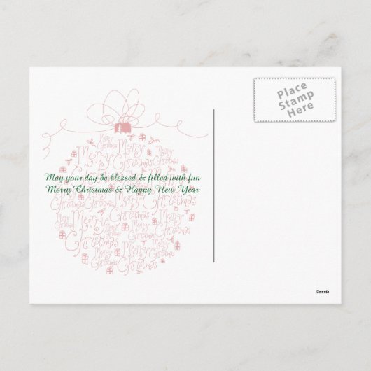 クリスマスのオーナメントの郵便はがき シーズンポストカード (裏面)