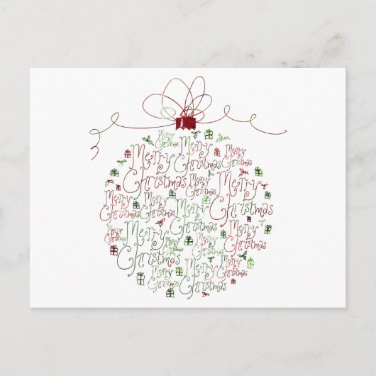 クリスマスのオーナメントの郵便はがき シーズンポストカード (正面)
