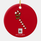 クリスマスのオーナメントの雪のバセットハウンド セラミックオーナメント (裏面)