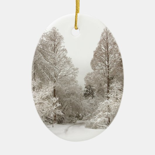 クリスマスのオーナメントの雪の木の装飾のカスタム セラミックオーナメント (正面)