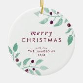 クリスマスのオーナメントの*The美しいMerry* セラミックオーナメント (正面)