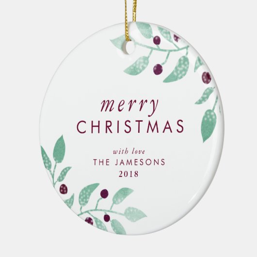 クリスマスのオーナメントの*The美しいMerry* セラミックオーナメント (左)