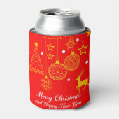 クリスマスのオーナメントを使ったお祭りイラスト 缶クーラー (缶正面)