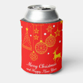 クリスマスのオーナメントを使ったお祭りイラスト 缶クーラー (缶裏面)