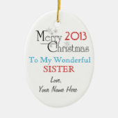 クリスマスのオーナメントを個人化して下さい セラミックオーナメント (正面)