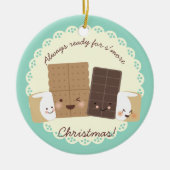 クリスマスのオーナメントを焼くカスタムな色のsmores セラミックオーナメント (正面)