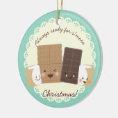 クリスマスのオーナメントを焼くカスタムな色のsmores セラミックオーナメント (左)