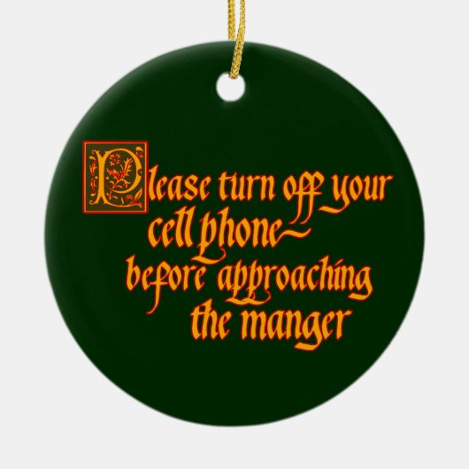 クリスマスのオーナメントを離れた携帯電話 セラミックオーナメント (正面)