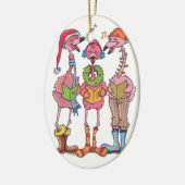 クリスマスのオーナメントをcarolingフラミンゴ セラミックオーナメント (左)