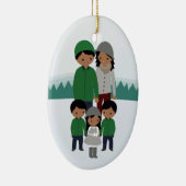 クリスマスのオーナメントカスタマイズ可能な五人家族 セラミックオーナメント (右)