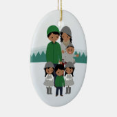 クリスマスのオーナメントカスタマイズ可能な六人家族 セラミックオーナメント (右)