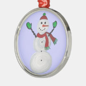 クリスマスのオーナメントクリスマスの雪だるま メタルオーナメント (左)