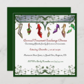 クリスマスのオーナメント交換夕食の招待状 招待状 (正面/裏面)