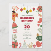 クリスマスのオーナメント作りが楽しい 招待状 (正面)