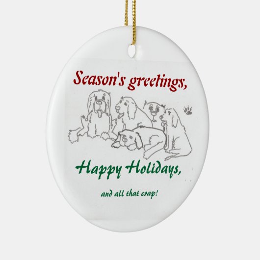 クリスマスのオーナメント犬のパック セラミックオーナメント (右)