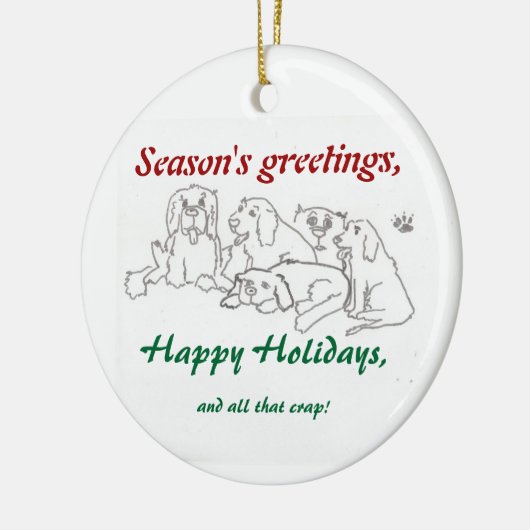 クリスマスのオーナメント犬のパック セラミックオーナメント (左)