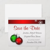 クリスマスのオーナメント ウェディング セーブ・ザ・デート 招待状 (正面/裏面)