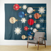クリスマスのオーナメント スノーフレーク デコレーション 背景 タペストリー (インサイチュ(横))