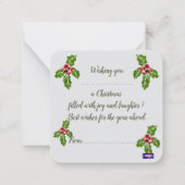 クリスマスのオーナメント ノートカード (裏面)