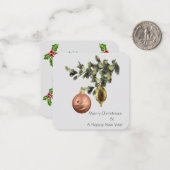 クリスマスのオーナメント ノートカード (正面/裏面インサイチュ)